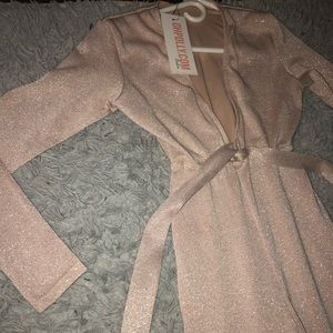 Pale pink long sleeve jumpsuit